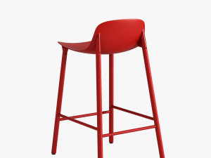 kristalia sharky stool wood Model 3D