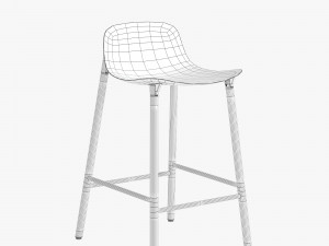 kristalia sharky stool wood Model 3D