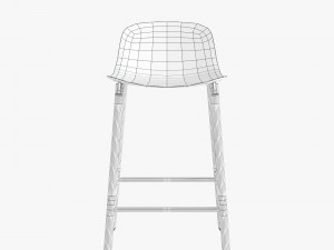 kristalia sharky stool wood Model 3D