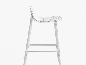 kristalia sharky stool wood Model 3D