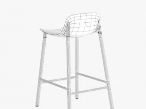 kristalia sharky stool wood Model 3D