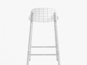 kristalia sharky stool wood Model 3D
