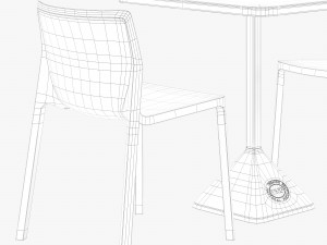 kristalia tnp table lp chair 3D 模型
