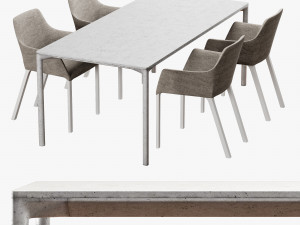 kristalia boiacca mem soft dining set Model 3D