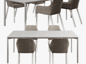 kristalia boiacca mem soft dining set 3D Model