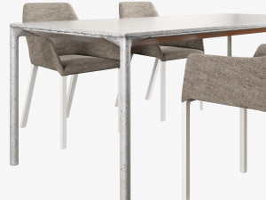 kristalia boiacca mem soft dining set 3D Model