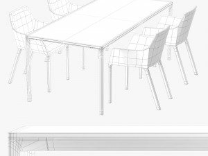 kristalia boiacca mem soft dining set 3D Model