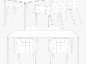 kristalia boiacca mem soft dining set 3D Model