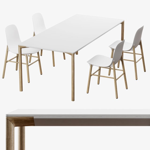 kristalia boiacca sharky dining set Modèle 3D .c4d .max .obj .3ds .fbx .stl .blend 