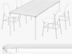 kristalia boiacca sharky dining set Modèle 3D