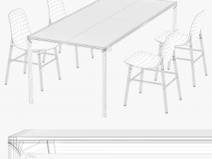 conjunto de jantar kristalia boiacca sharky Modelo 3D