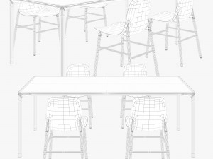 kristalia boiacca sharky dining set Modèle 3D