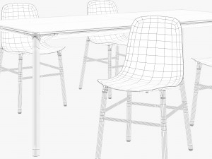 kristalia boiacca sharky dining set Modèle 3D