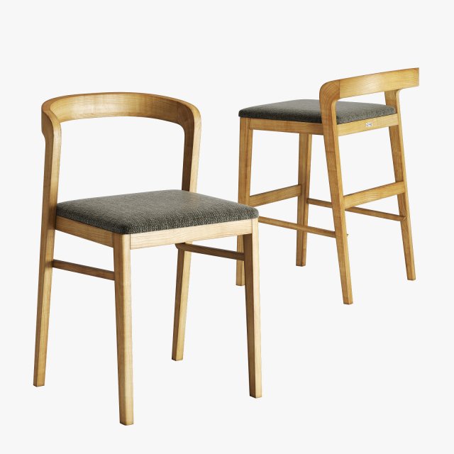 lovko floki chair and stool 3D Модель .c4d .max .obj .3ds .fbx .stl .blend
