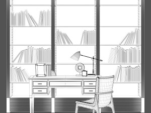 morelato office furniture set 001 Modello 3D