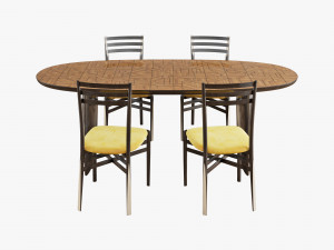 roche bobois patchwork dining table 220 pencil chair 3D-Modell