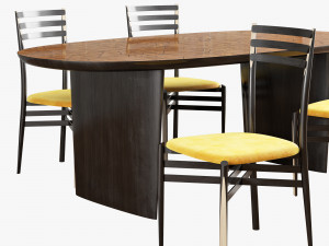 roche bobois patchwork dining table 220 pencil chair 3D-Modell