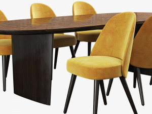 roche bobois patchwork dining table 280 identities chair 3D Model