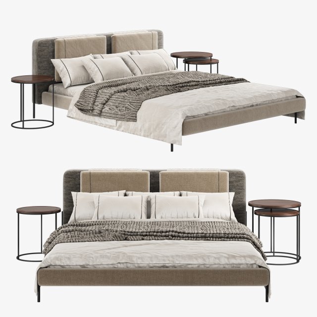 roche larri bed set 3D मॉडल .c4d .max .obj .3ds .fbx .stl .blend 