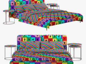roche larri bed set 3D मॉडल