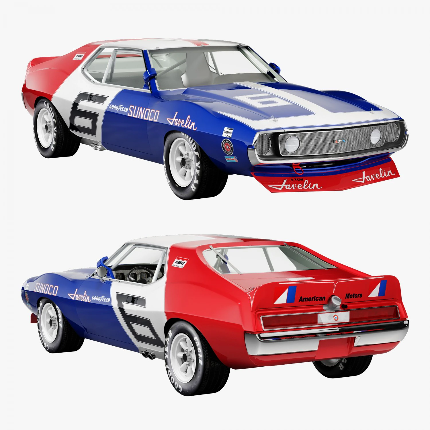 AMC javelin sunoco 3D Model .c4d .max .obj .3ds .fbx .stl .blend