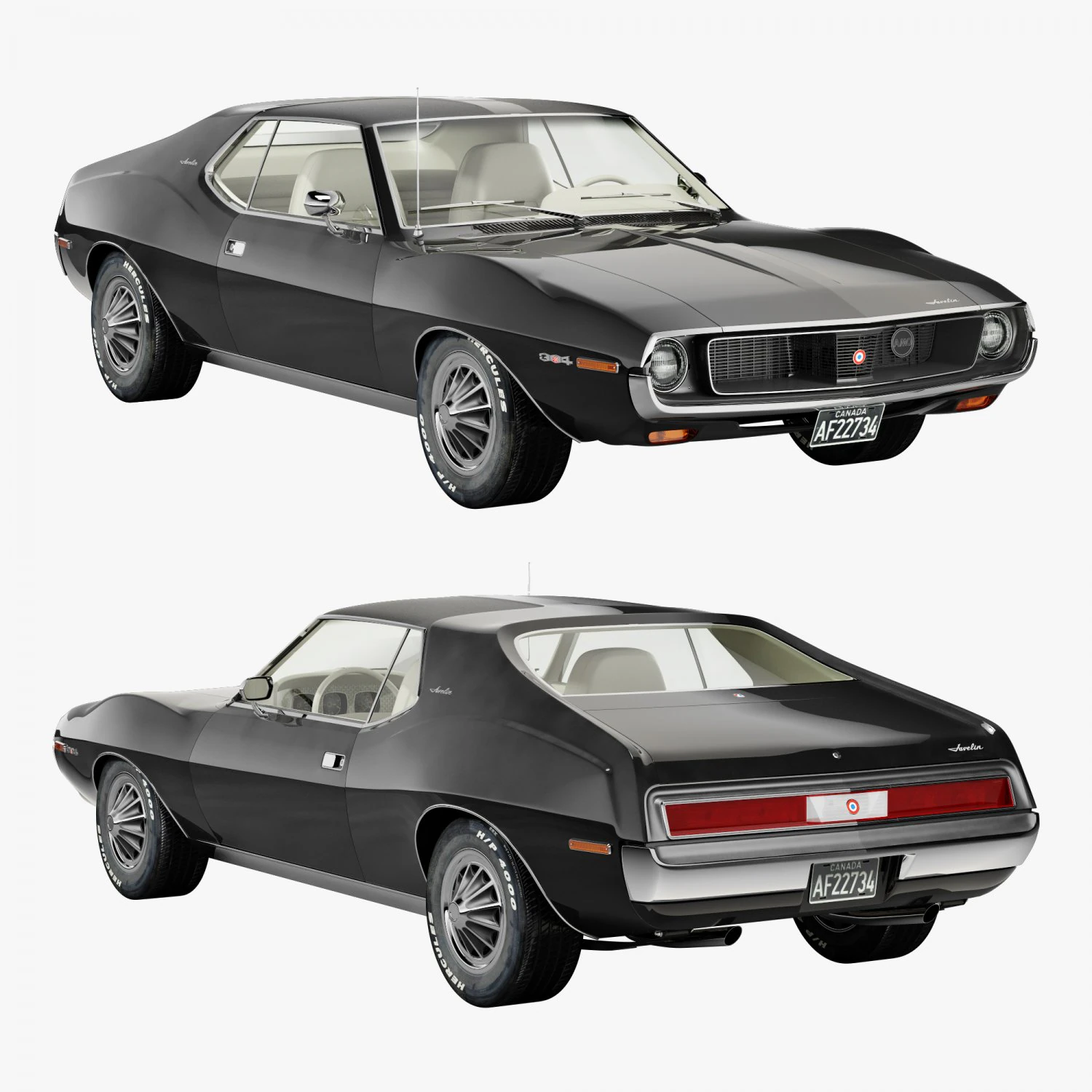AMC javelin-1971 3D Model .c4d .max .obj .3ds .fbx .stl .blend