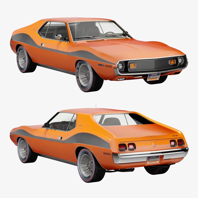 AMC javelin-1972 3D Model .c4d .max .obj .3ds .fbx .stl .blend