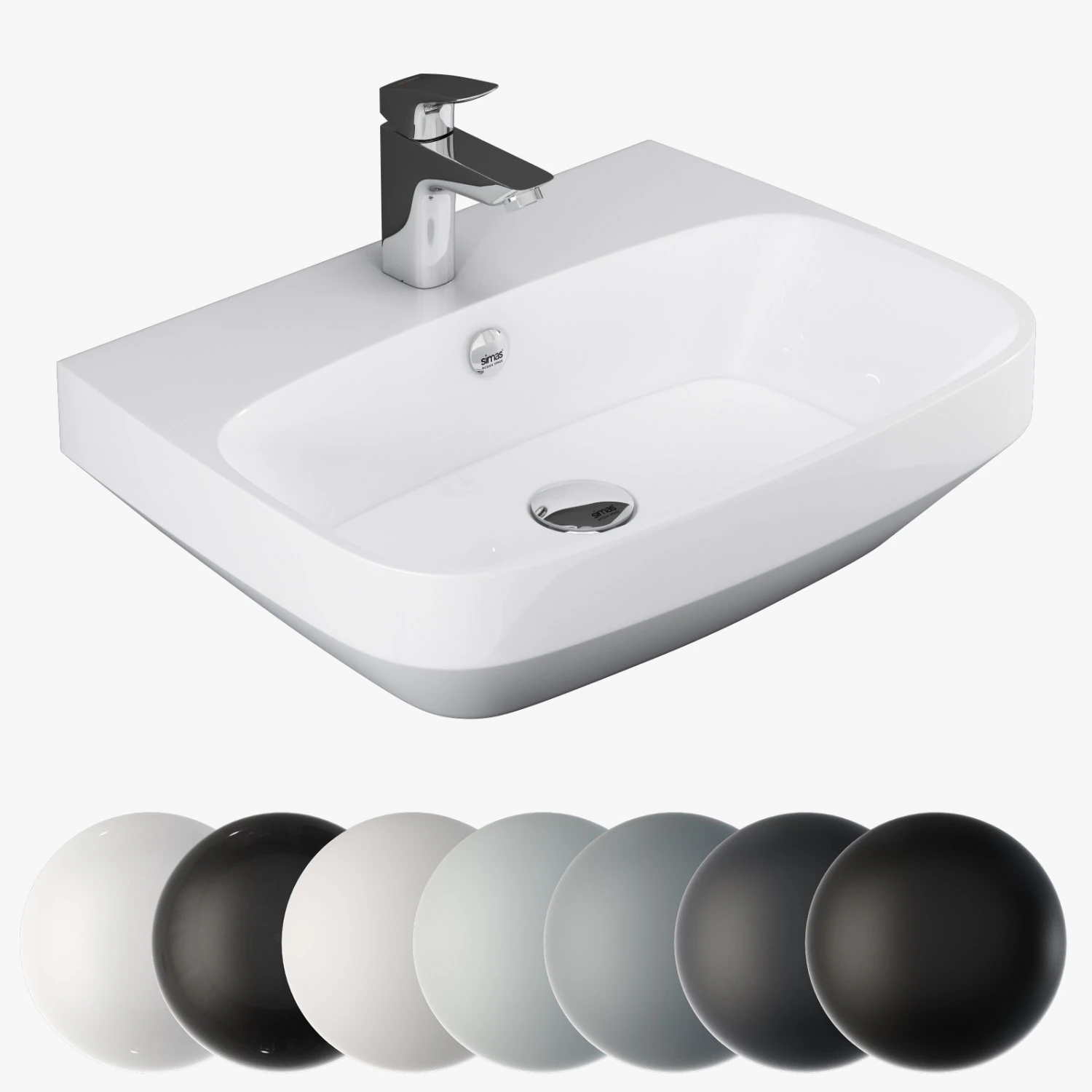 Simas baden baden bb 10 washbasin 3D Model .c4d .max .obj .3ds .fbx .stl .blend 
