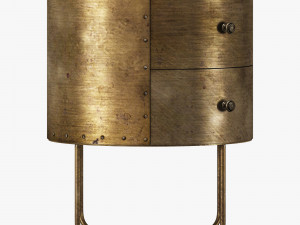 De eekhoorn glossy rond kastje metal antique brass Model 3D