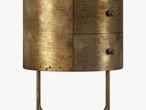 De eekhoorn glossy rond kastje metal antique brass 3D Model