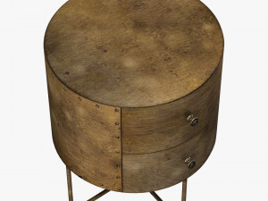 De eekhoorn glossy rond kastje metal antique brass Model 3D
