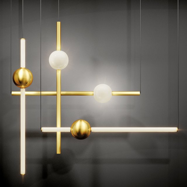 Domosvet design luminous tube ball 3D Model .c4d .max .obj .3ds .fbx .stl .blend 