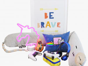 Zestaw do dekoracji pokoju dziecięcego 001 Model 3D