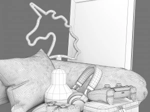 Kids room decor set 001 3D Model