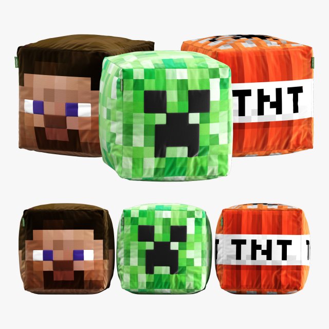 Minecraft ottoman set 001 3D-Modell .c4d .max .obj .3ds .fbx .stl .blend 
