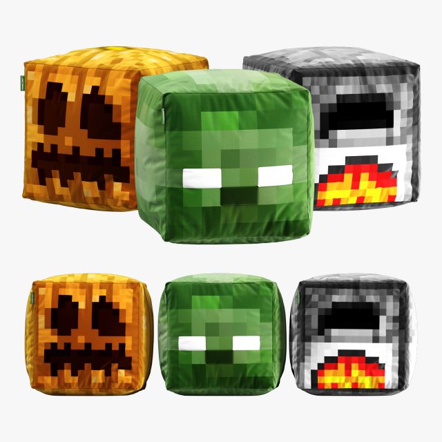 Minecraft ottoman set 004 Modelo 3D .c4d .max .obj .3ds .fbx .stl .blend 
