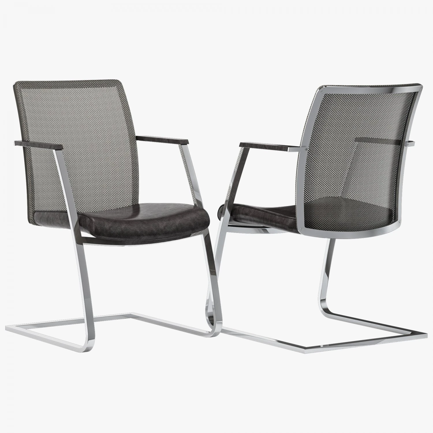 Dauphin high way mesh visitor office chair 3D Model .c4d .max .obj .3ds .fbx .stl .blend 