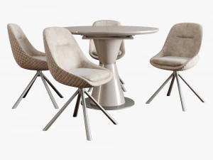 Carveli veluto chair Vetro mebel TML table 3D Model