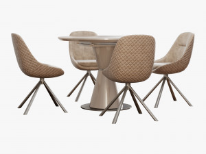 Carveli veluto chair Vetro mebel TML table 3D मॉडल