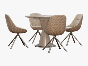 Carveli veluto chair Vetro mebel TML table 3D Model