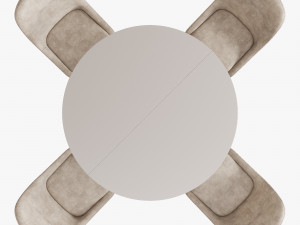Carveli veluto chair Vetro mebel TML table 3D मॉडल