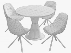 Carveli veluto chair Vetro mebel TML table 3D मॉडल