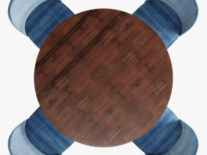 Saf ev blanco masa moda sandalye olun 3D Model