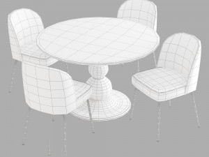 Be pure home blanco table vogue chair 3D Model