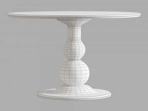 Saf ev blanco masa moda sandalye olun 3D Model