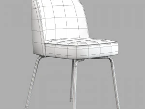 Saf ev blanco masa moda sandalye olun 3D Model