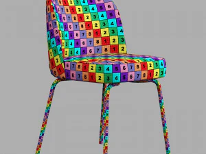 Saf ev blanco masa moda sandalye olun 3D Model