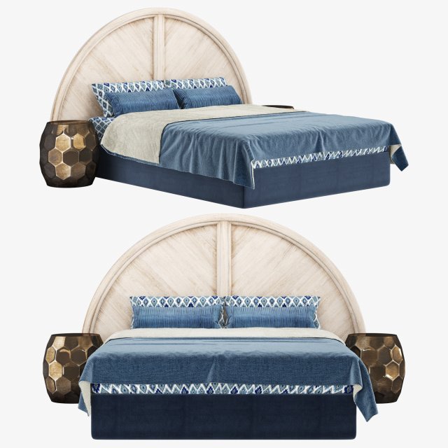 Classic bed 002 3D Model .c4d .max .obj .3ds .fbx .stl .blend 