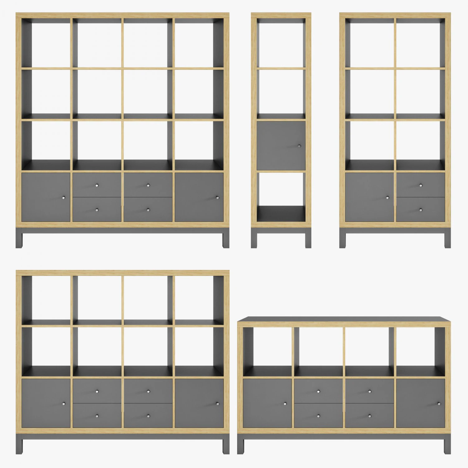 IKEA kallax 3D Model .c4d .max .obj .3ds .fbx .stl .blend 
