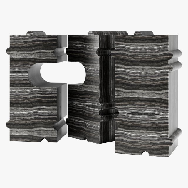 Kelly Wearstler hume modular stone bench 3D मॉडल .c4d .max .obj .3ds .fbx .stl .blend 